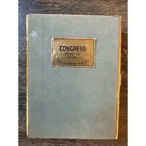 Vintage 2 Congress Playing Card Decks With Case - Cel-U-Tone Finish Complete